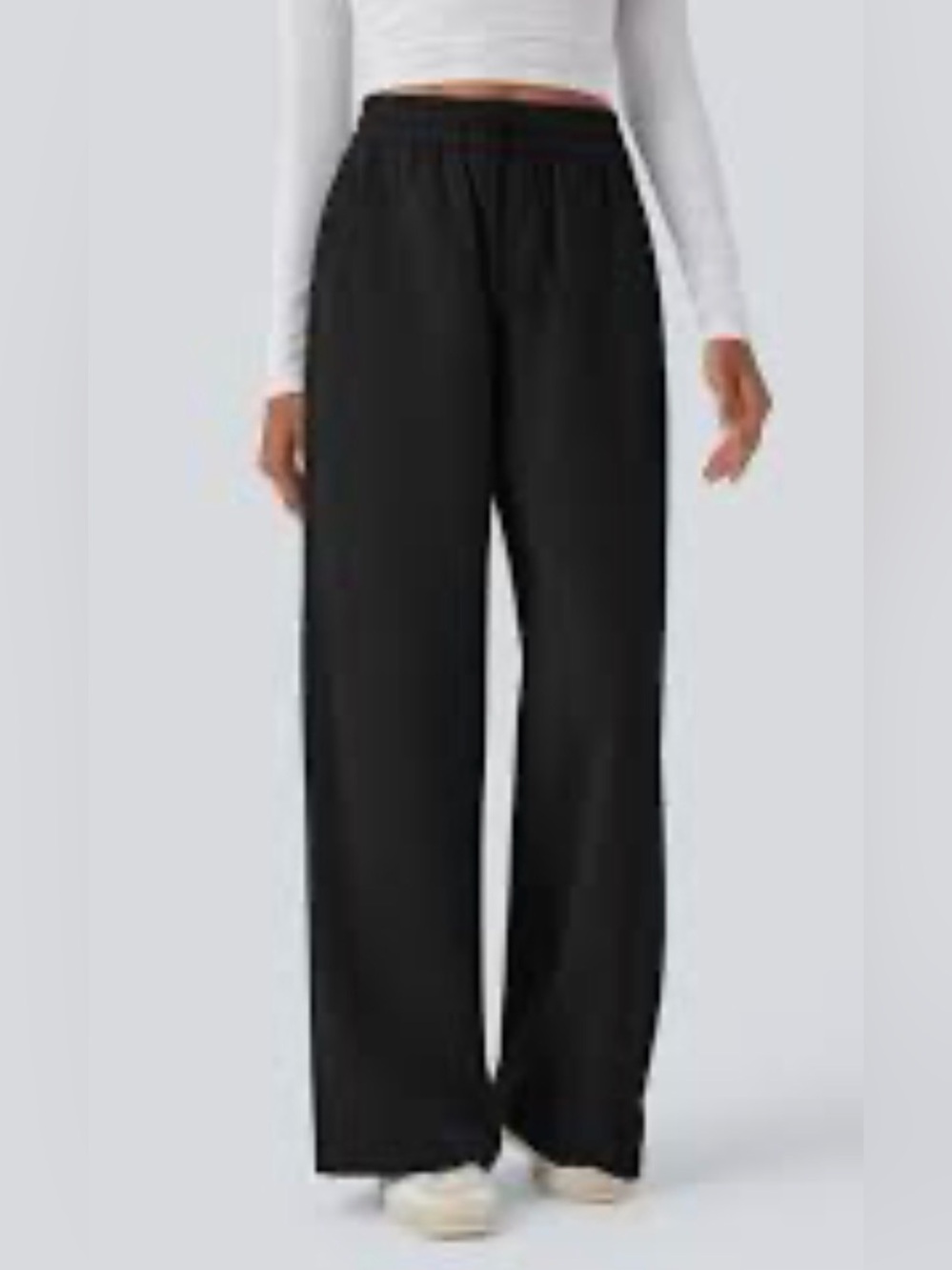 Halara Wide Leg Black Women's Pants / Trousers - Classic Comfort